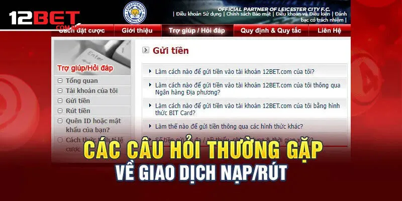 Cập Nhật Những Thắc Mắc Chung Về Nạp/Rút Tiền